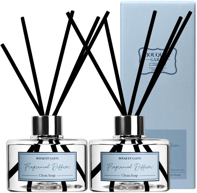 부케가르니 프래그런스드 디퓨저, 클린솝, 200ml, 2개