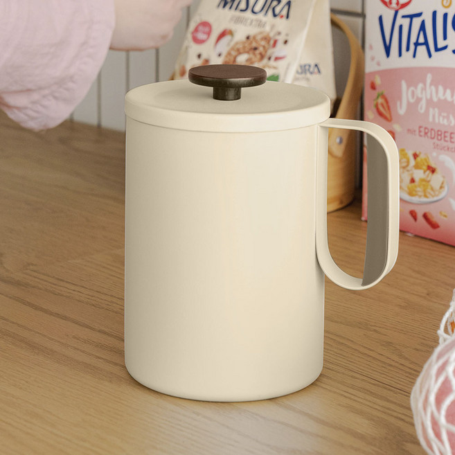 르메이드 스테인레스 음식물 쓰레기통, 크림베이지, 1개