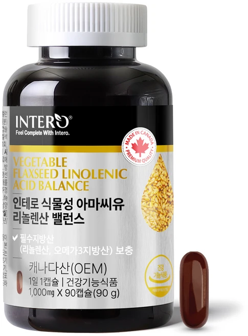 인테로 식물성 아마씨유 리놀렌산 90g, 1개, 90정 - 쿠팡