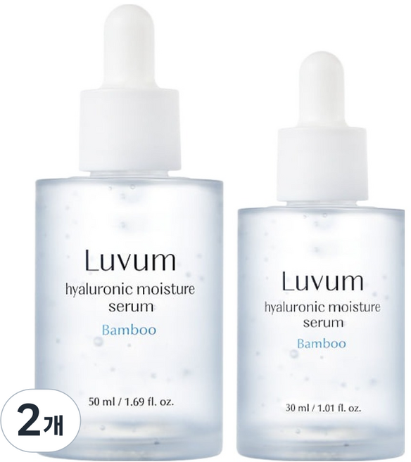 러븀 대나무 히알루론산 수분 세럼 30ml + 50ml 세트, 2개, 80ml