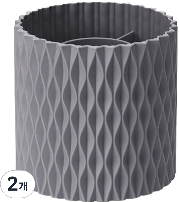 솔룸 웨이브패턴 인테리어 브러쉬 스탠드 케이스, 그레이, 2개