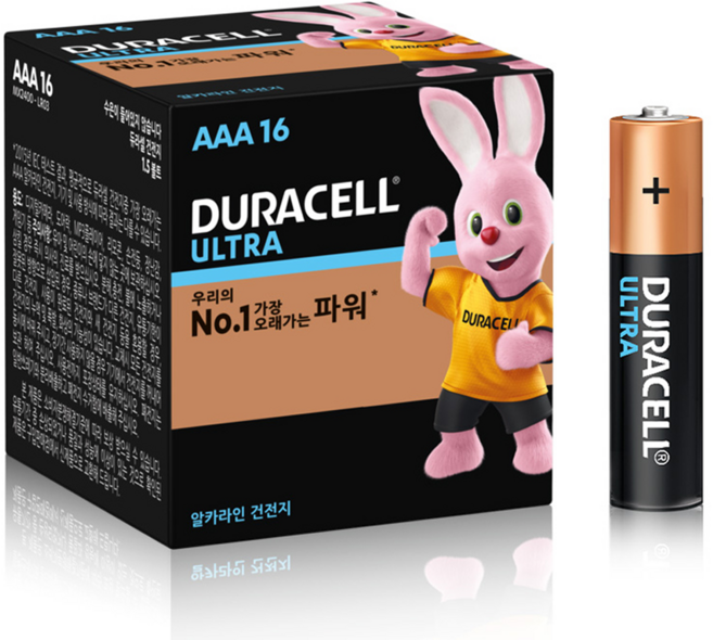 듀라셀 울트라 알카라인 AAA 건전지 보관박스팩, 16개입, 1개
