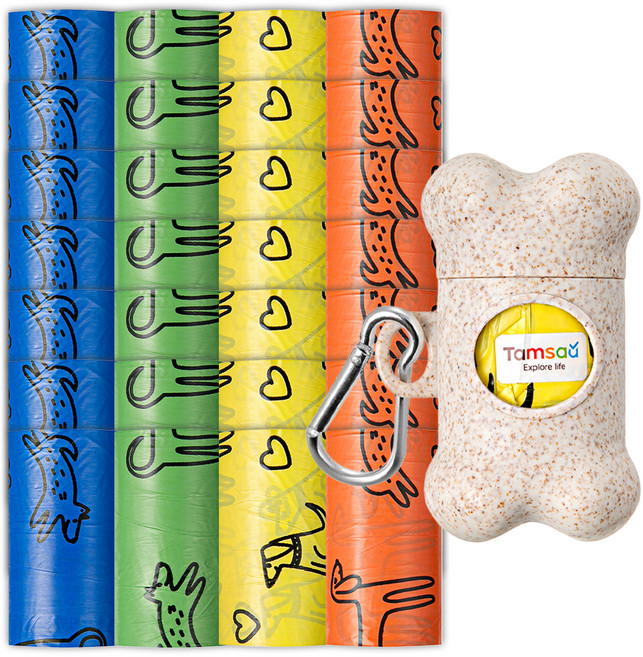 탐사 반려동물 배변봉투 풉백 리필 522매 (18매*29롤) & 케이스 세트, 혼합색상, 522개입, 1세트