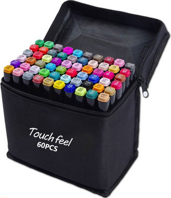 더블헤드 알콜 유성 마커세트 학생디자인, 60색, 1세트