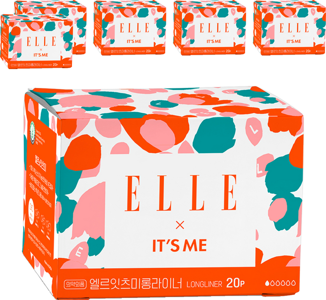 잇츠미 엘르 생리대, 롱, 20개입, 6개