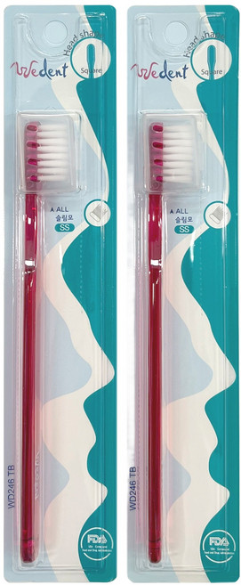 위덴 산모용 사각헤드칫솔 올 미세모 SS 레드, 1개입, 2개