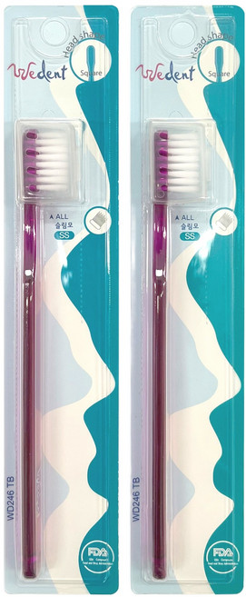 위덴 산모용 사각헤드칫솔 올 미세모 SS 플럼, 1개입, 2개