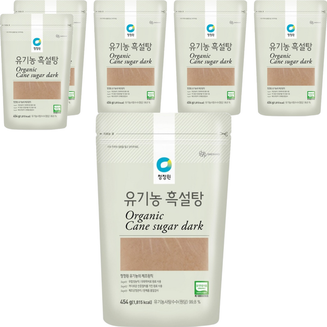 청정원 유기농 흑설탕, 454g, 6개
