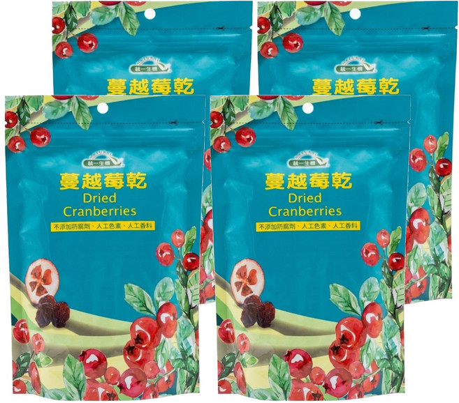 統一生機 蔓越莓乾, 250g, 4包