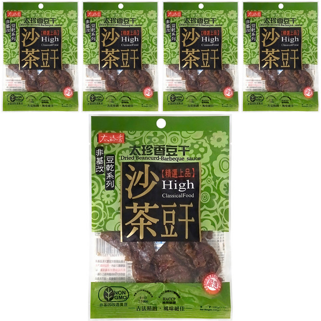 太珍香 沙茶豆干 深綠, 100g, 5包