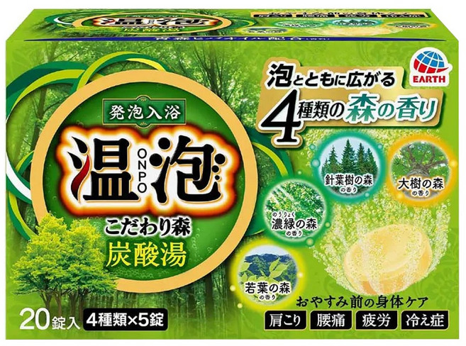 EARTH 地球製藥 ONPO 溫泡 森林碳酸泡澡錠 20個, 900g, 1組