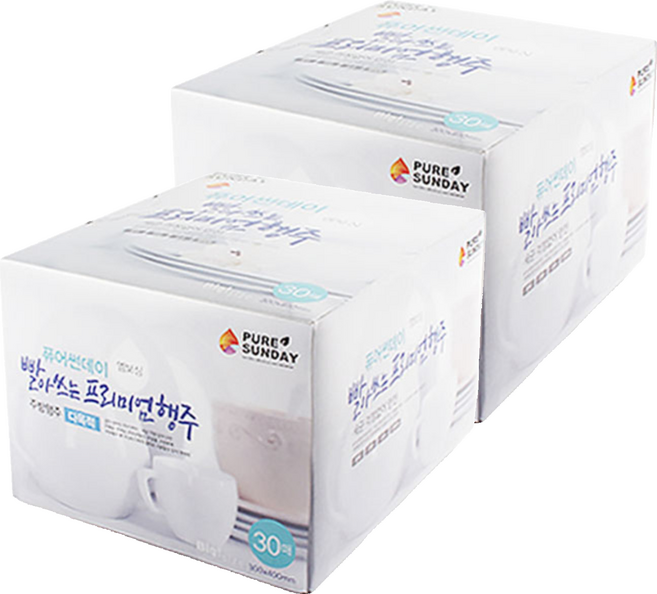 퓨어썬데이 선우랜드 빨아쓰는 프리미엄 행주, 30매입, 2개