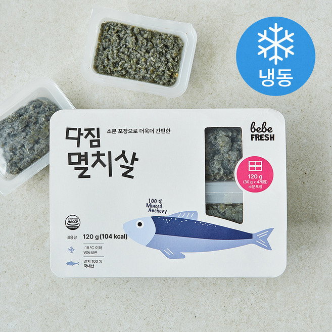 베베프레시 다짐 멸치살 4개입 (냉동), 2개, 120g