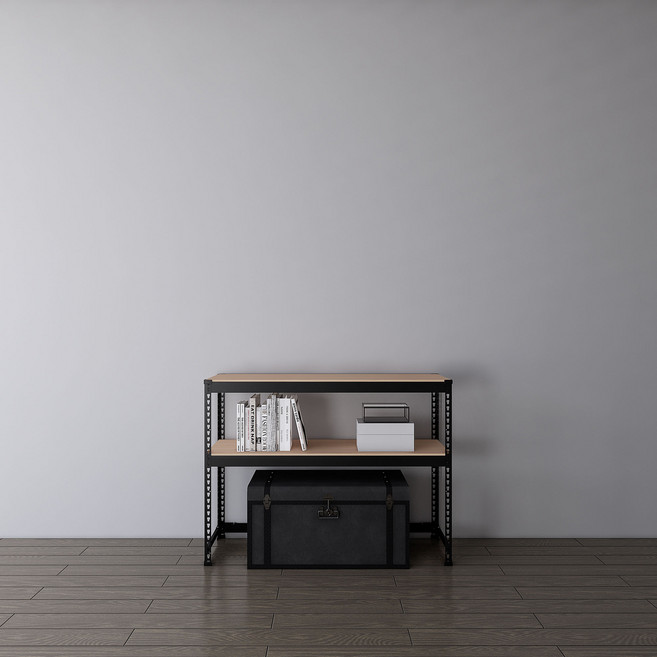 스피드랙 국내 제조 하단오픈형 세탁기 건조기 철제 선반, 블랙, 2.5단