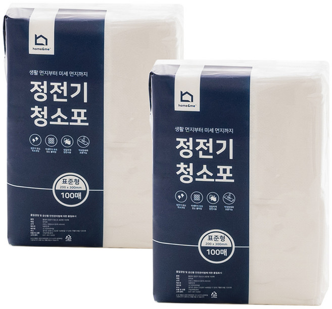 홈앤미 정전기 청소포 100매입, 2개
