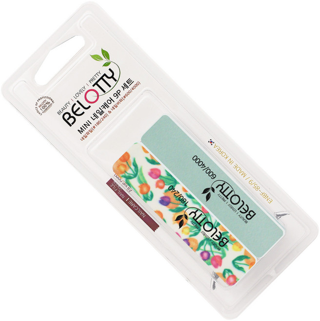 BELOTTY 迷你美甲護理組 指甲銼5入 + 迷你指甲拋光塊4入, 多色, 1組