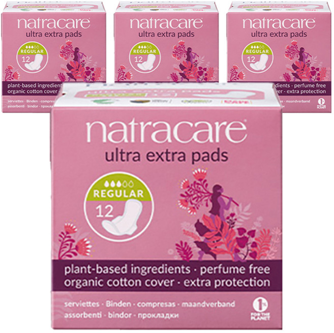 나트라케어 엑스트라 패드 생리대 날개형, 소형, 12개입, 4개
