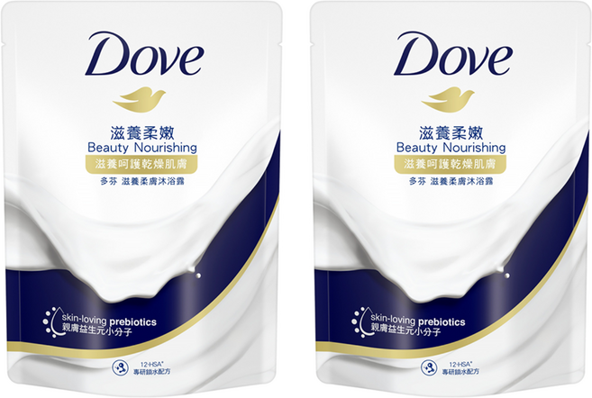 Dove 多芬 滋養柔膚沐浴乳補充包 滋養柔嫩, 580g, 2組