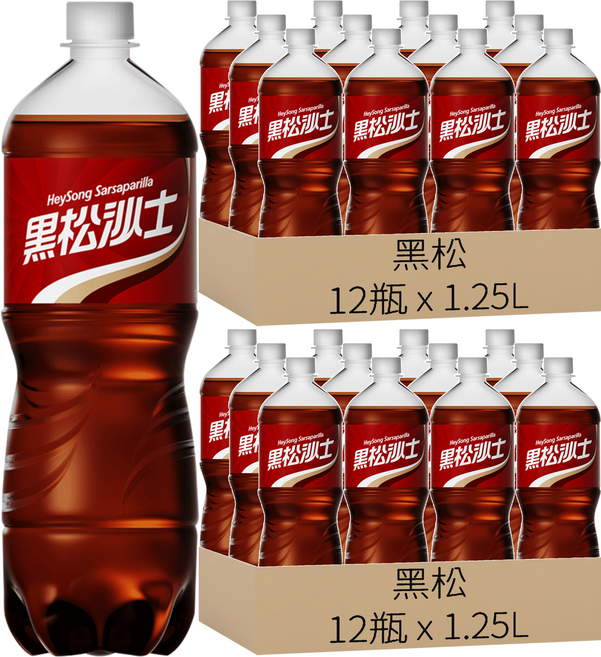 黑松 沙士, 1.25L, 24瓶