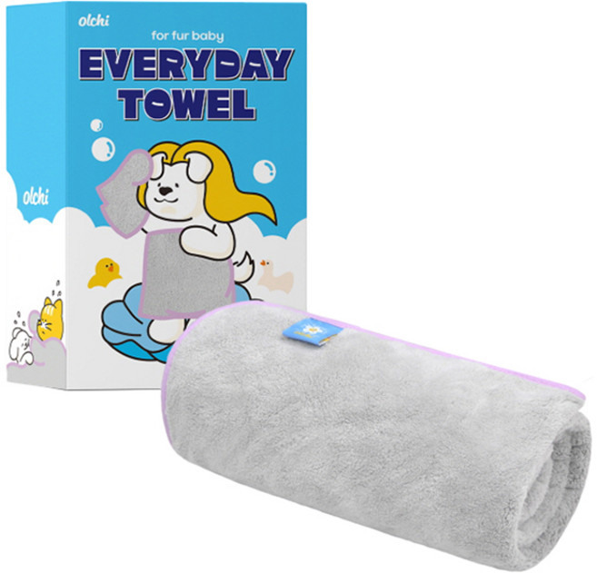 올치 반려동물 극세사 저자극 고밀도 펫타올 TW6517, 그레이, 1개