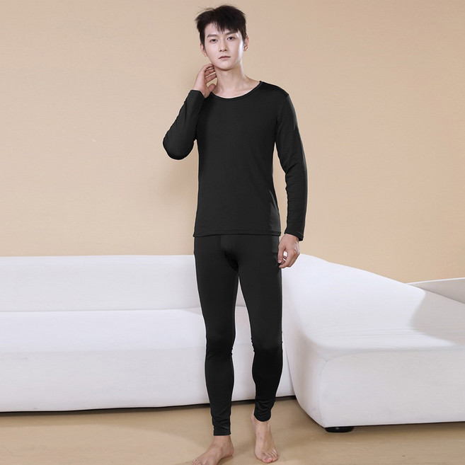 블루핀 남성용 겨울 따뜻한 발열 초극세사 기모내의 상하 세트 2P