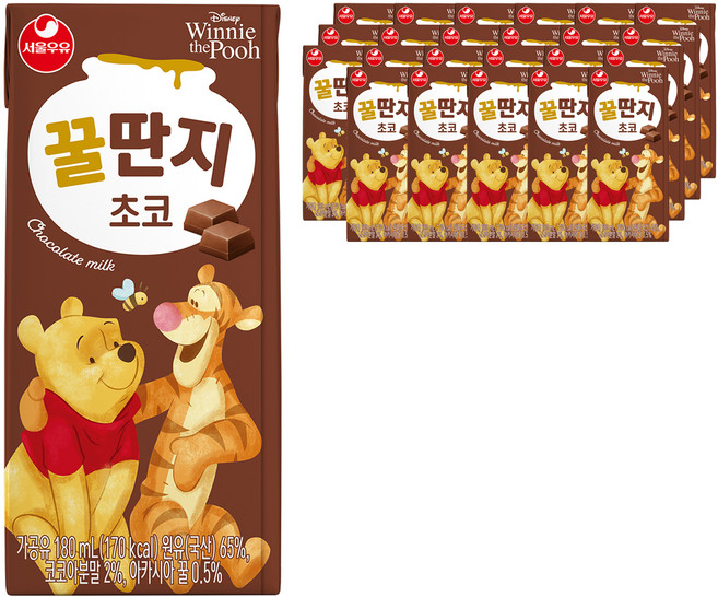 서울우유 초코꿀딴지, 180ml, 24개