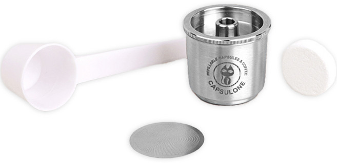 칼딘 일리 커피 재사 재활 다회용 스테인리스 리필 캡슐 + 버블 클리너 세트, 혼합색상, 1세트