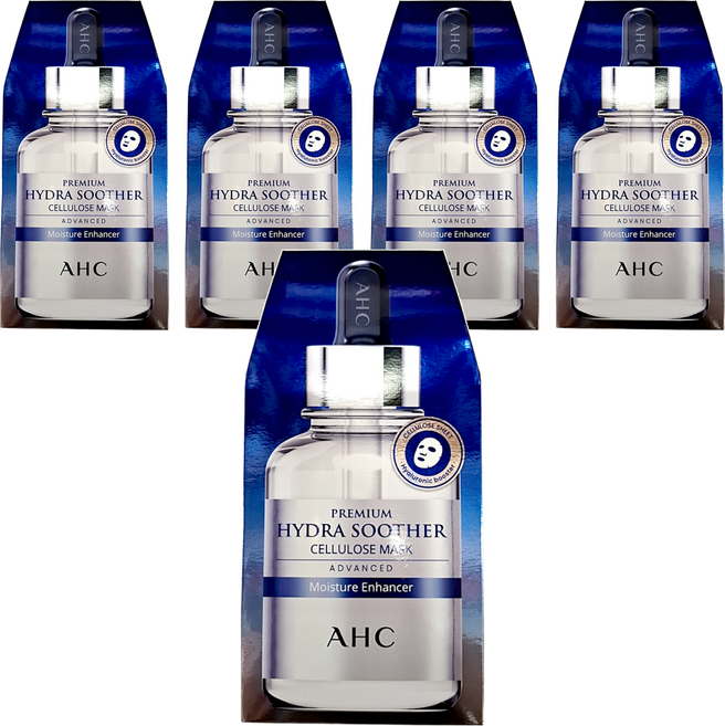 AHC 安瓶精華溫和親膚面膜 玻尿酸保濕 27ml, 5片, 5盒