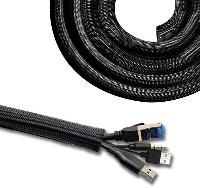 탐사 케이블 커버 매쉬 튜브 5m, 블랙, 1개