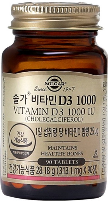 솔가 비타민 D3 1000, 90정, 1개