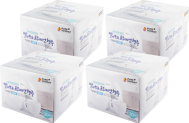퓨어썬데이 선우랜드 빨아쓰는 프리미엄 행주, 30개입, 4개