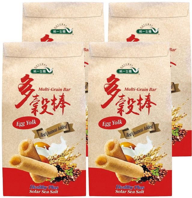 統一生機 紅藜多穀棒 經典蛋黃, 150g, 4包