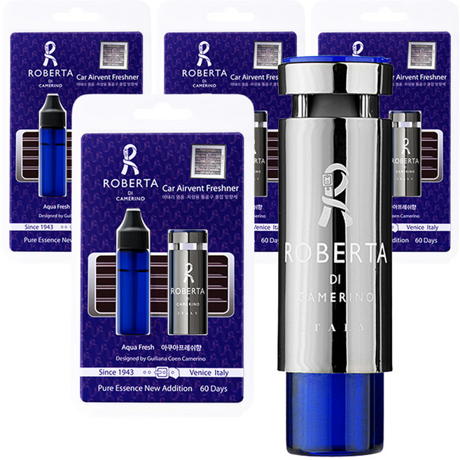 로베르타디까메리노 액상 클립 차량용 방향제, 4개, 3아쿠아플래쉬