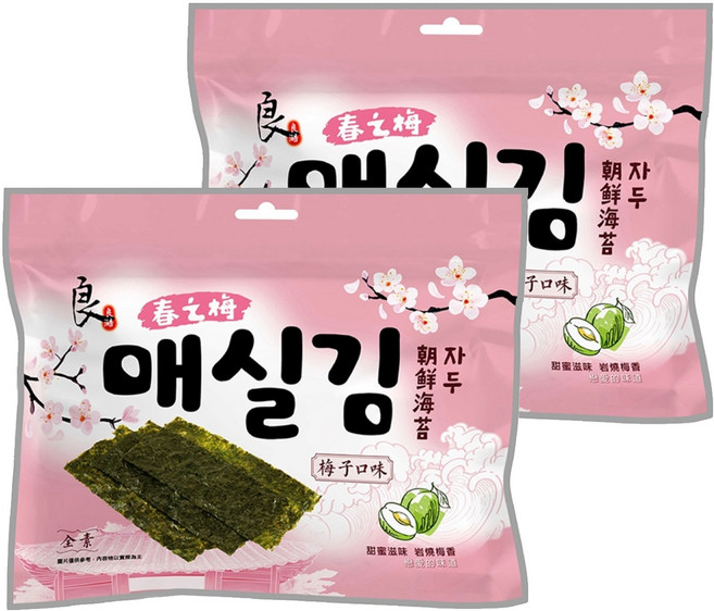 良澔 韓式海苔 梅子口味, 30g, 2包