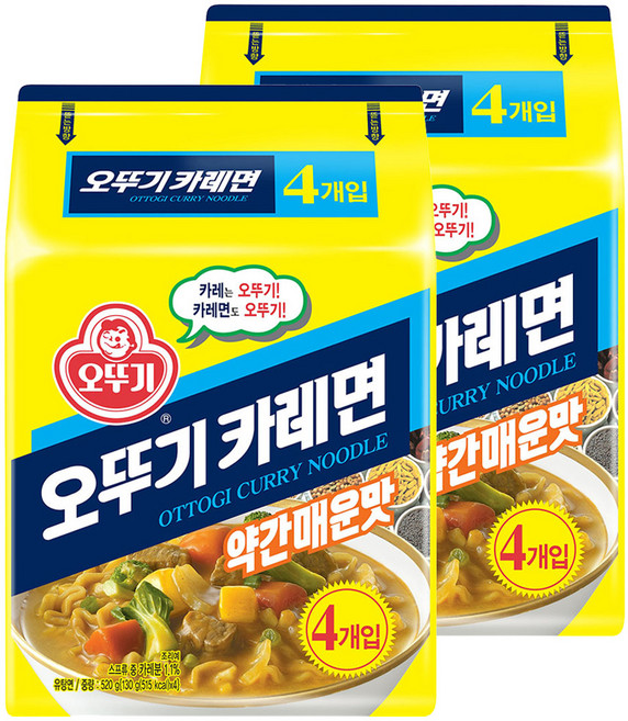 오뚜기 카레면 약간매운맛 130g, 8개