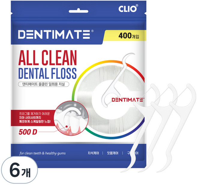크리오 덴티메이트 올클린 일회용치실, 80mm, 400개입, 6개