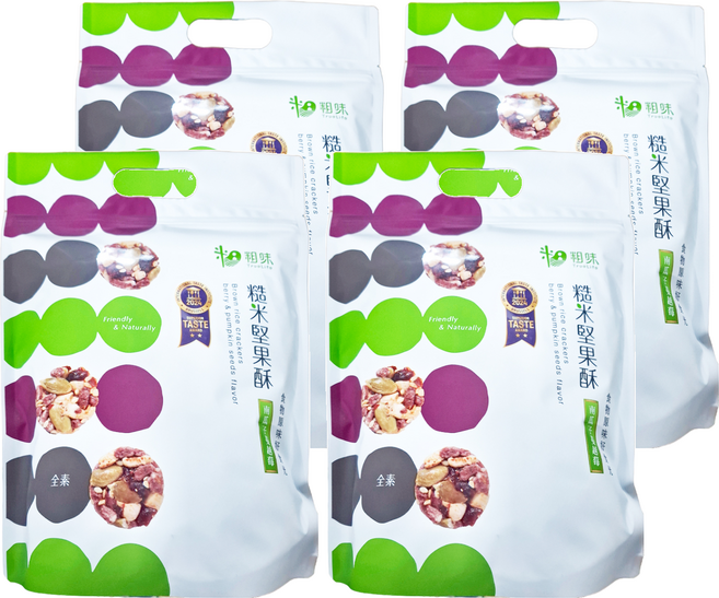 True Life 粗味 健康糙米水果酥 糙米堅果酥 南瓜子蔓越莓, 4包, 160g