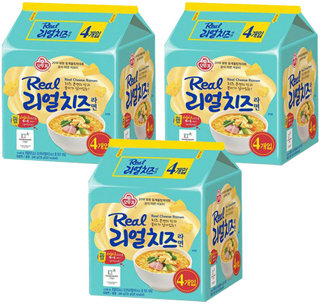 오뚜기 리얼치즈라면 135g, 12개