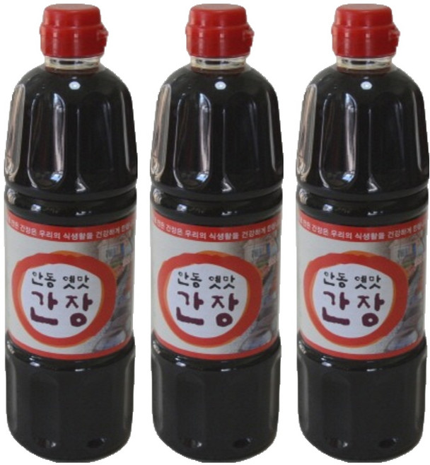 안동옛맛된장 재래식 국간장, 3개, 900ml