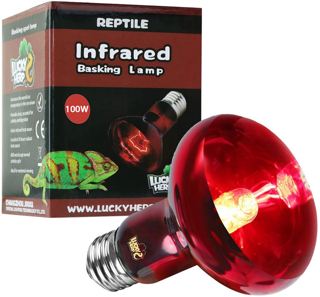 LUCKY HERP 紅外線 UVA 爬蟲類曬背聚光燈 100W, 混合顏色, 1個