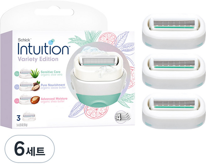 인튜이션 제모날 혼합팩 리필, 3개입, 6세트