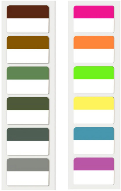 유니비 와이드 인덱스 플래그 하이라이터 점착 스티커 12종 x 40p 세트, 1세트