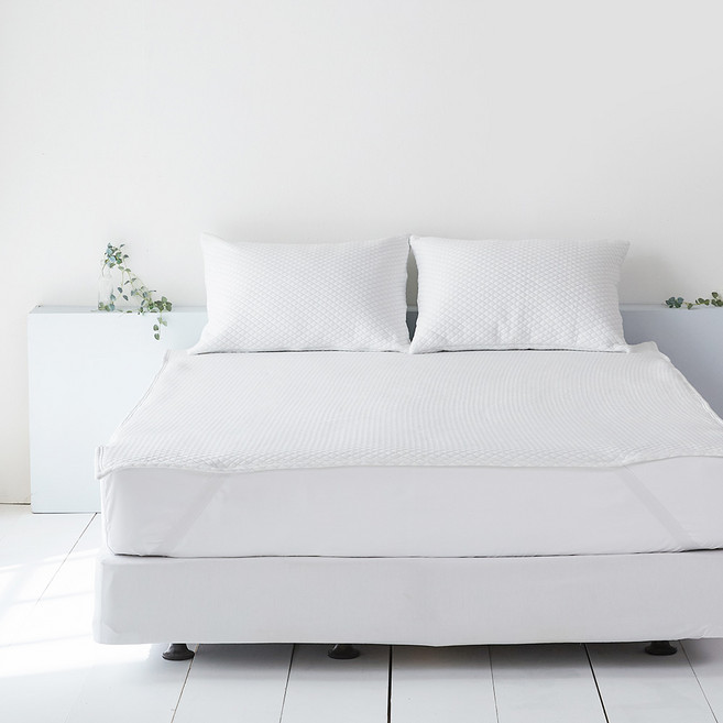 라뽐므 쿨터치 냉감 패드+베개커버, 화이트