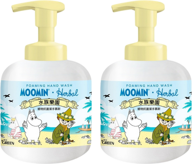 GREEN 綠的 植物抗菌潔手慕斯 水族樂園, 400ml, 2瓶