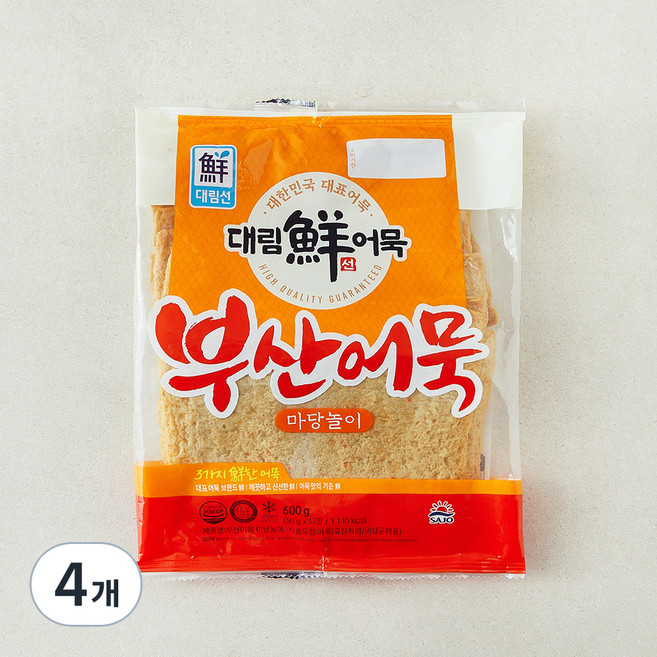 대림선 부산 어묵 마당놀이 12장, 600g, 4개