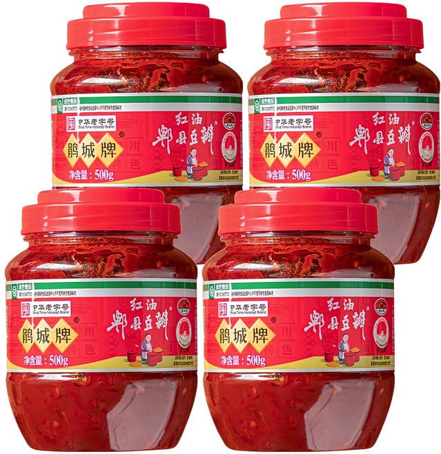 鵑城牌 紅油郫縣豆瓣, 500g, 4罐