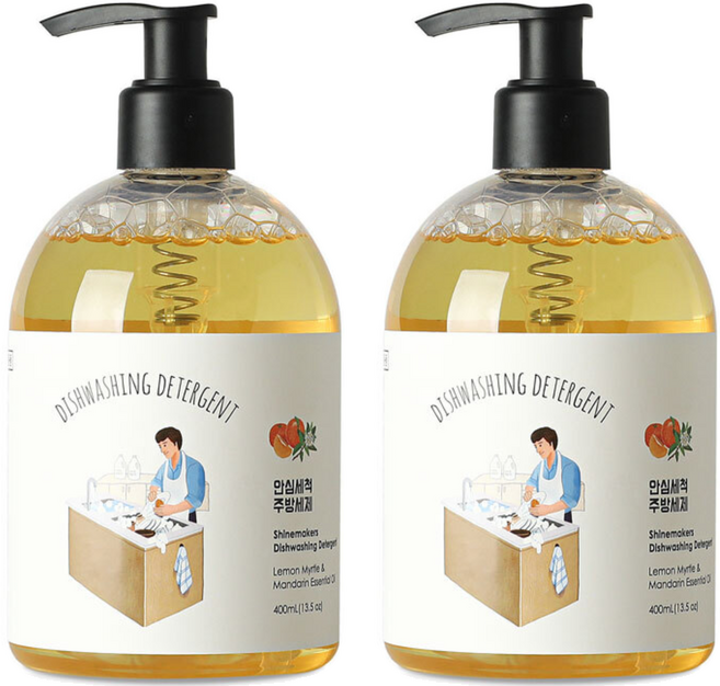 샤인메이커스 1종 안심세척 주방세제 레몬머틀, 400ml, 2개
