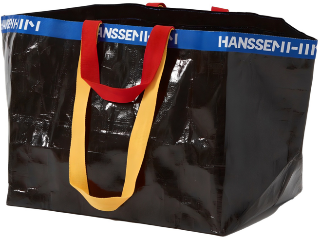 한샘 타포린 다용도 쇼핑백, 블랙, 1개