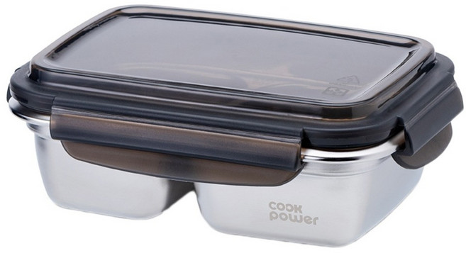 cook power 鍋寶 可微波不鏽鋼分隔保鮮盒, 1個, 1 個容器 + 1 個蓋子