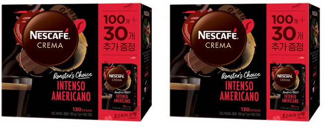 네스카페 크레마 인텐소 아메리카노 원두커피믹스, 1g, 130개입, 2개